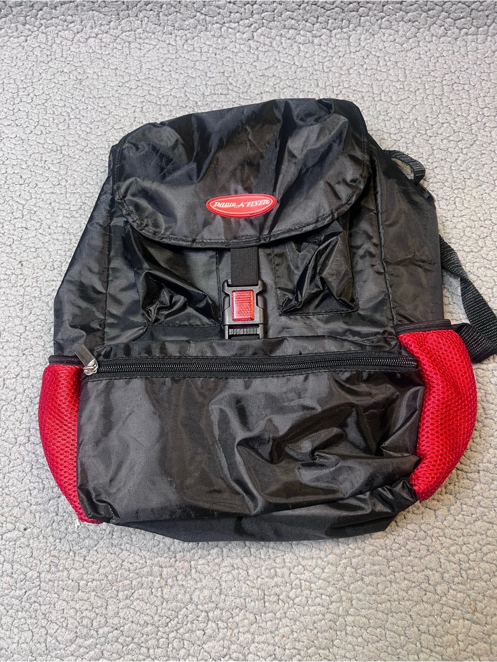 Vintage Radio Flyer Collapsing Insulated Backpack Black And Red